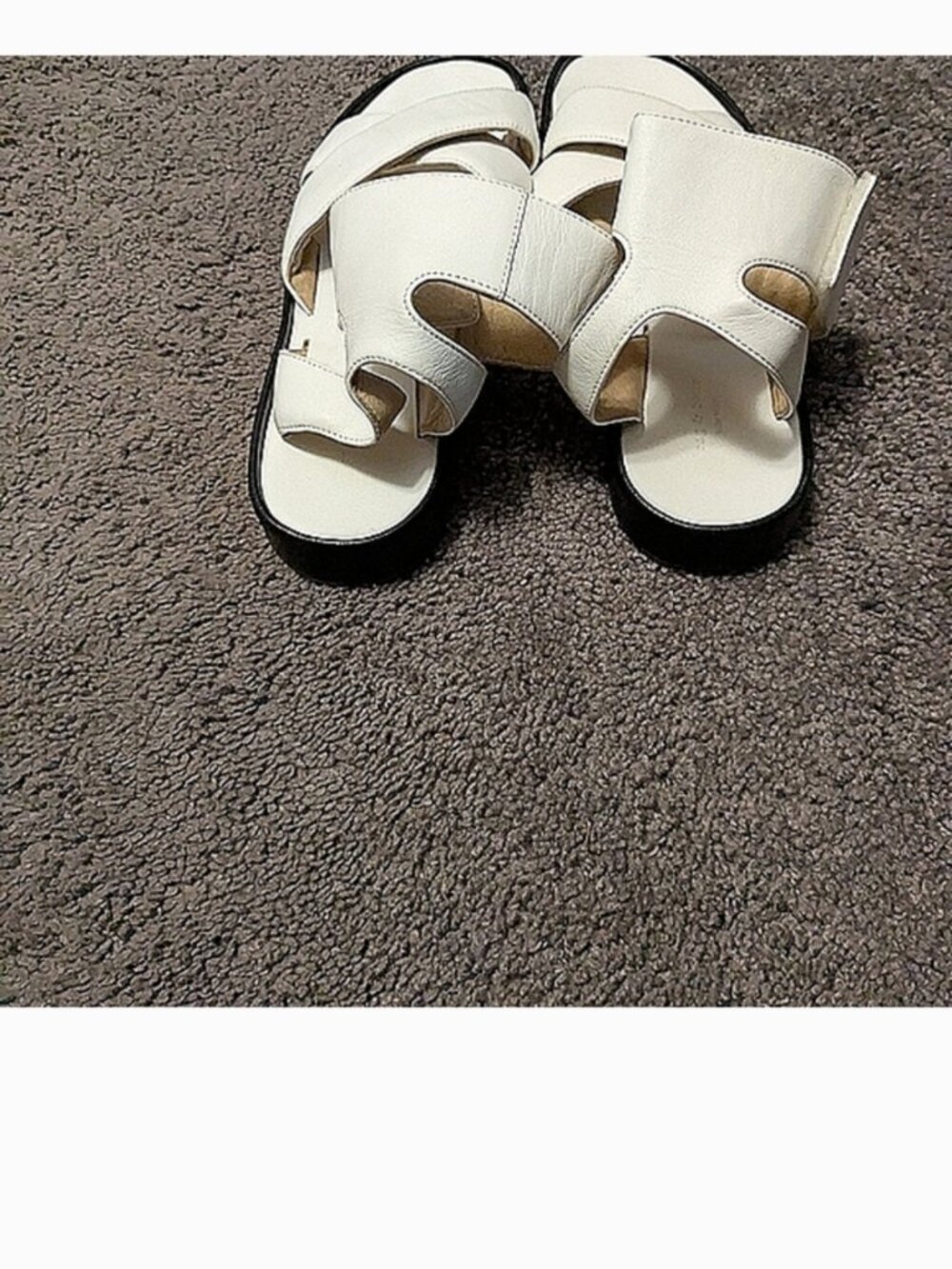Rag & Bone White Black Cross-Strap Slide Sandals Size 38 - Picture 5 of 5